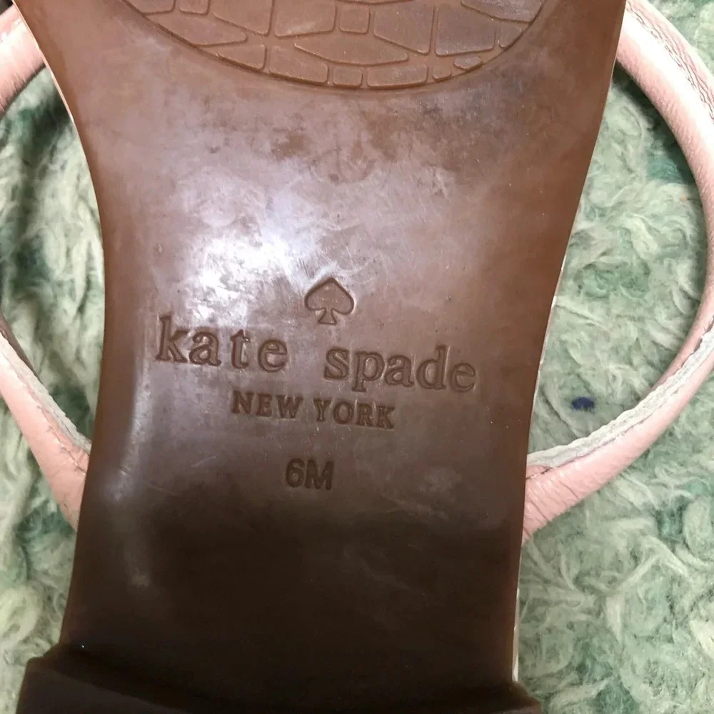 KATE SPADE PINK BOW LEATHER FLIP FLOPS